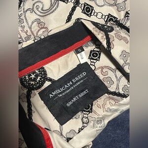 American Breed Black and Cream Patterned Shirt